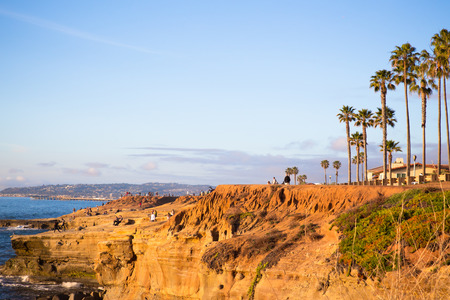 SAN DIEGO, CALIFORNIA - MARCH 11, 2018: View of beautiful San Diego in southern California seen from Sunset Cliffs in Point Loma.のeditorial素材
