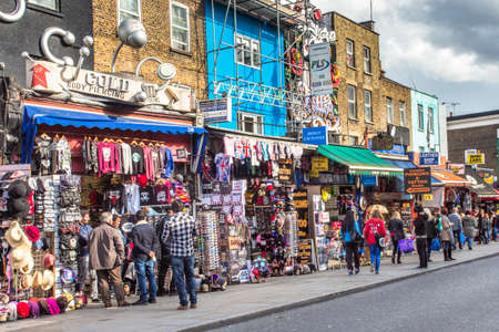 LONDON, United Kingdom - OCTOBER 10, 2014:  Scene for Camden Town in London with people visible.のeditorial素材