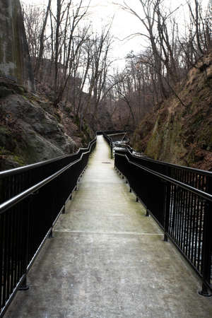 View of the historic Old Croton Aqueduct in New York State seen from Ossining Greenway