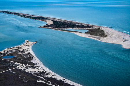 Aerial view over Nassau County on Long Island NYの写真素材