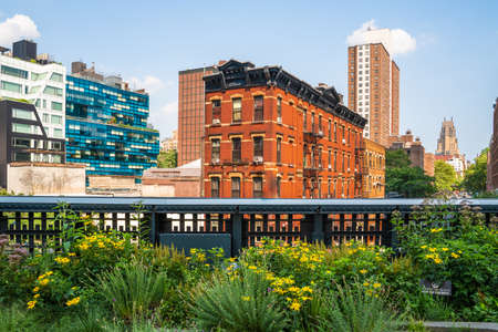 Scene from High Line Park in New York City Manhattanのeditorial素材
