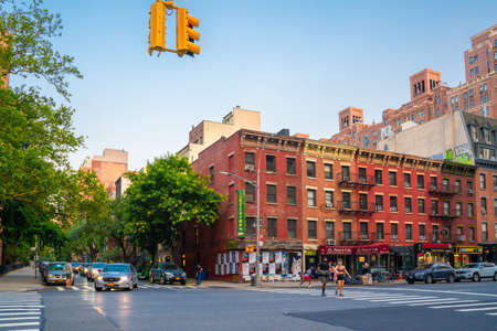 New York City, New York, USA - July 15, 2021:  Street scene from Chelsea neighborhood in Manhattan...