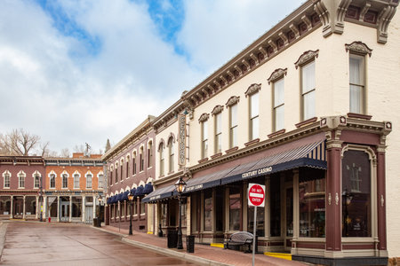 Central City, Colorado - May 1, 2018:  View of historic western city of downtown Central City Coloradoのeditorial素材