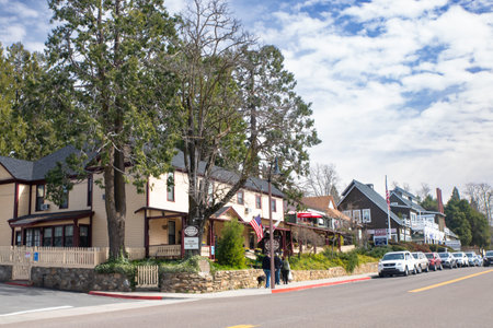 Julian, California - February 20, 2020:  Street scene View of historic old town of Julian Californiaのeditorial素材