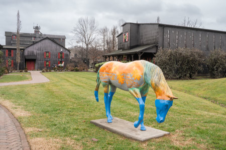 Loretto, Kentucky - January 26, 2024: View of the Star Hill Farm, Makers Mark Bourbon Whiskey distillery and campus along the bourbon trail in rural Kentucky.のeditorial素材