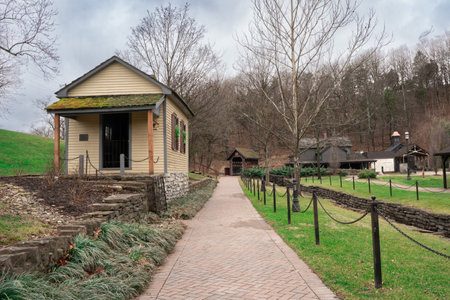 Loretto, Kentucky - January 26, 2024: View of the Star Hill Farm, Makers Mark Bourbon Whiskey...