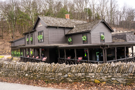 Loretto, Kentucky - January 26, 2024: View of the Star Hill Farm, Makers Mark Bourbon Whiskey...