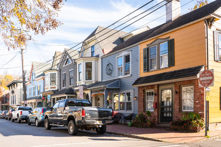 Lambertville, New Jersey - November 12, 2023: Street scene from historic Lambertville in New Jersey, USAのeditorial素材