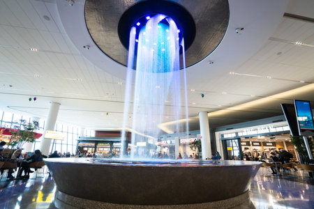 New York City - March 7, 2024:  View of new American Airlines terminal at Laguardia Airport in New York City.のeditorial素材