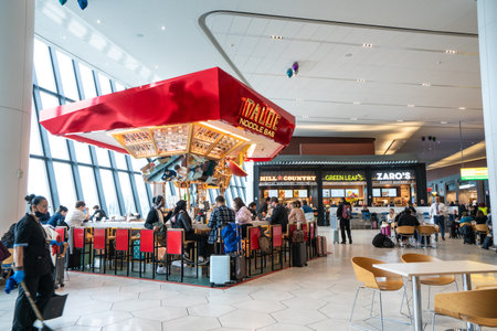 New York City - March 7, 2024:  View of new American Airlines terminal at Laguardia Airport in New York City.のeditorial素材