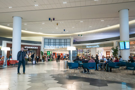 New York City - March 7, 2024:  View of new American Airlines terminal at Laguardia Airport in New York City.のeditorial素材