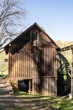 Waynesville, North Carolina - April 22, 2024: Historic Francis Grist Mill in Waynesville North Carolinaのeditorial素材