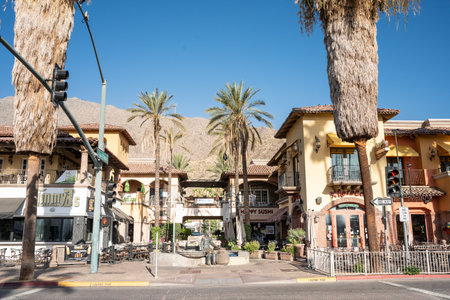 Palm Springs, California - June 27. 2024:  View of downtown shopping district in Palm Springs Californiaのeditorial素材