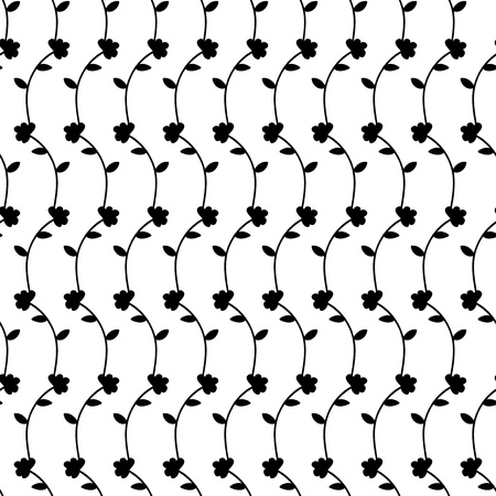 Seamless pattern with flower silhouettesのイラスト素材