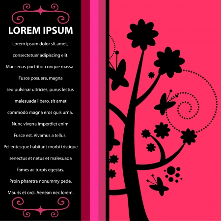 card illustration with beautiful tree silhouetteのイラスト素材