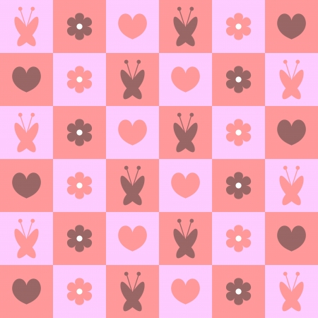 Cute pink feminine seamless patternのイラスト素材