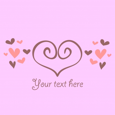 Cute romantic pink card with heartsのイラスト素材