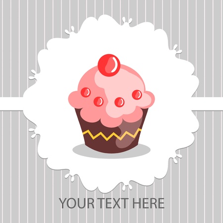 Beautiful card with delicious cakeのイラスト素材