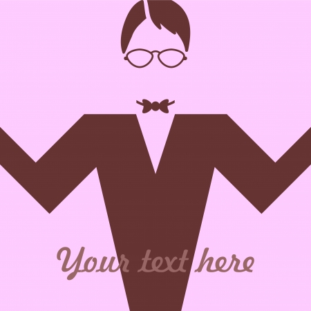 Card with a silhouette of a gentlemanのイラスト素材