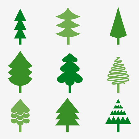Set of various Christmas trees vector imagesのイラスト素材