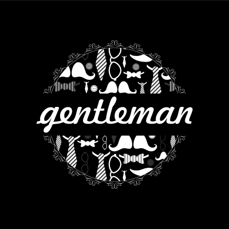 Beautiful card dandy style male fashion patternのイラスト素材