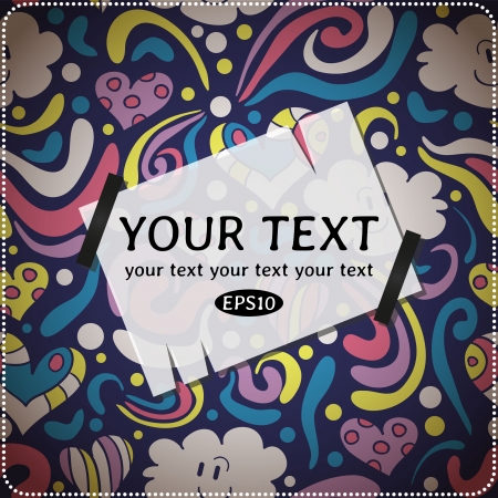 Card with colorful cute patternのイラスト素材