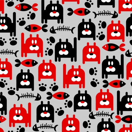 Seamless pattern with funny kittiesのイラスト素材