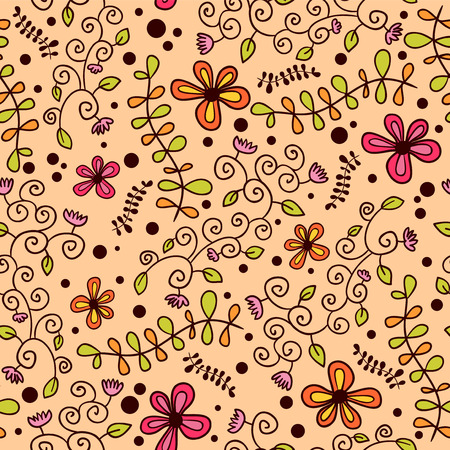 Cute bright floral seamless patternのイラスト素材