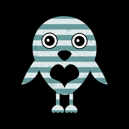 Romantic card with cute birdのイラスト素材