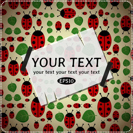 Card with cute ladybirdsのイラスト素材