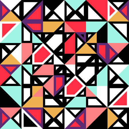 Retro seamless pattern geometric shapesのイラスト素材