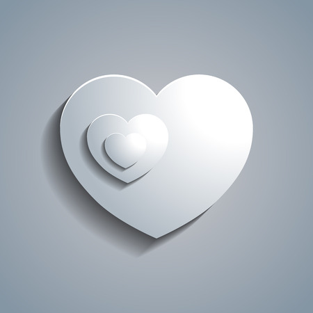 Simple white paper heart templateのイラスト素材