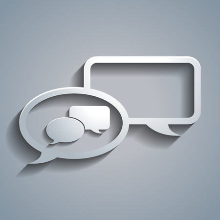 Simple white speech bubbles chat conversationのイラスト素材