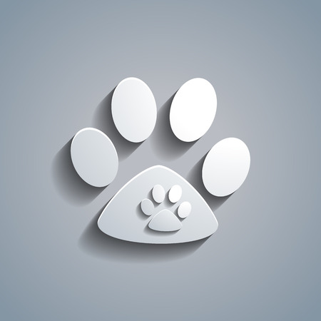 Simple white animal paw templateのイラスト素材