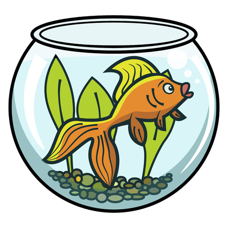 Goldfish in a bowlのイラスト素材