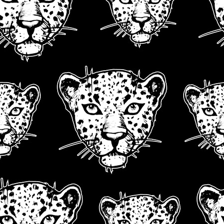 Seamless pattern with leopards  Vector seamless texture for wallpapers, pattern fills, web page backgroundsのイラスト素材