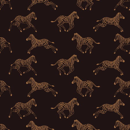 Seamless pattern with running zebrasのイラスト素材