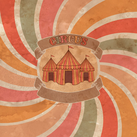Circus tent illustration on colorful backgroundのイラスト素材