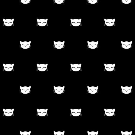 Seamless pattern with kitty faces  Vector seamless texture for wallpapers, pattern fills, web page backgroundsのイラスト素材