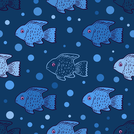 Seamless pattern with cute fishのイラスト素材