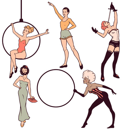 Set of circus girlsのイラスト素材