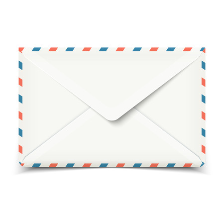 Blank white vector envelope isolated on whiteのイラスト素材