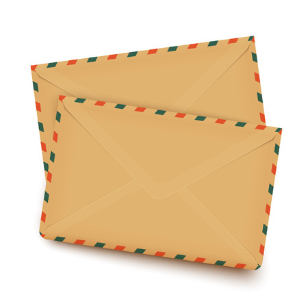 Two old retro vector envelopes isolated on whiteのイラスト素材