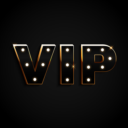 Vip text on black background shiny glamorous vector illustrationのイラスト素材