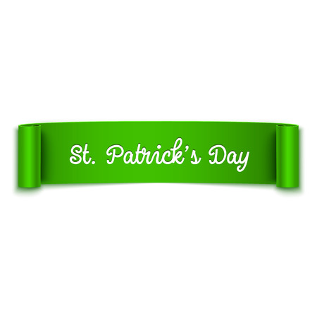 Realistic green vector ribbon Saint Patricks Day messageのイラスト素材