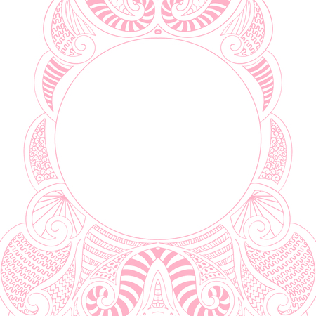 Decorative ornamental vector frame, postcard design, template, illustrationのイラスト素材