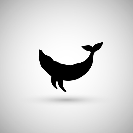 Whale logo icon silhouette, vector illustrationのイラスト素材