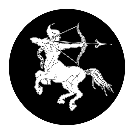 Sagittarius zodiac sign, horoscope symbol, vector illustrationのイラスト素材