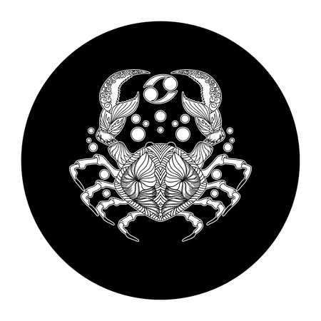 Cancer zodiac sign, horoscope symbol, vector illustrationのイラスト素材