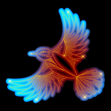 Tit bird neon shinyのイラスト素材